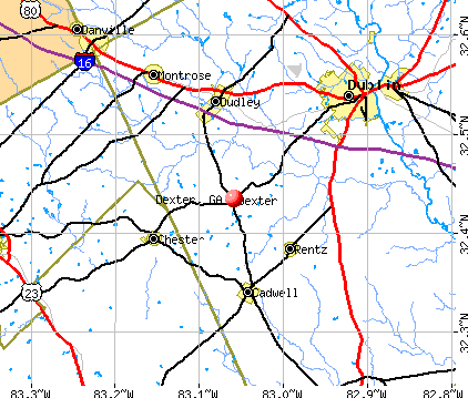 Dexter, GA map