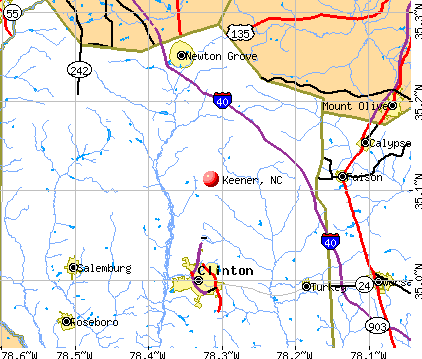Keener, NC map