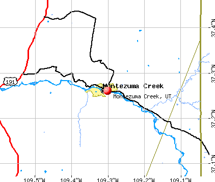 Montezuma Creek, UT map
