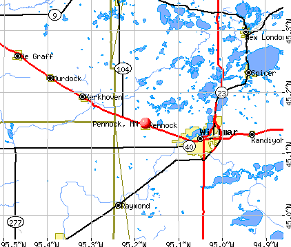 Pennock, MN map