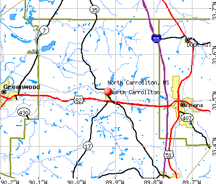 North Carrollton, MS map