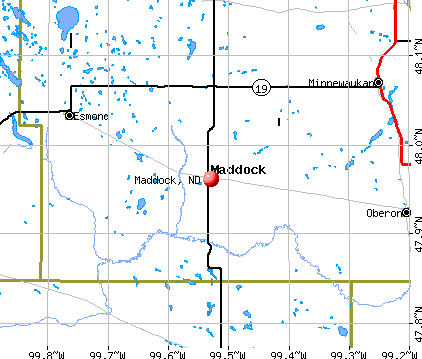 Maddock, ND map