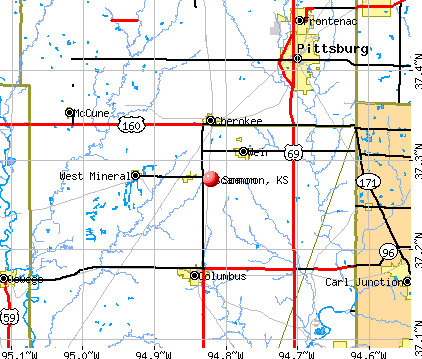 Scammon, KS map