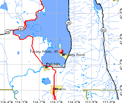 Finley Point, MT map