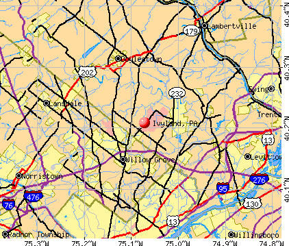 Ivyland, PA map