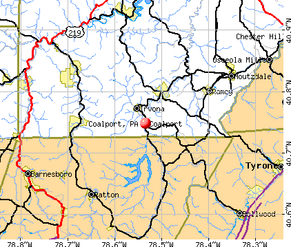 Coalport, PA map
