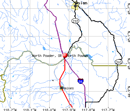 North Powder, OR map