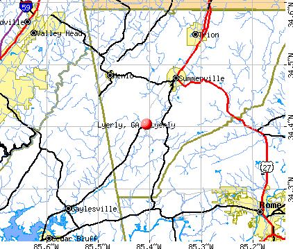 Lyerly, GA map