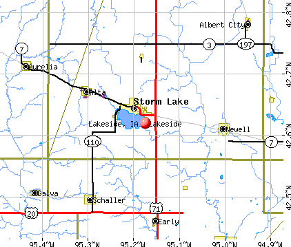 Lakeside, IA map