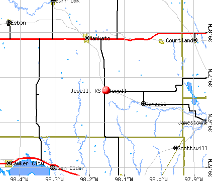 Jewell, KS map