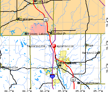 Taylorsville, IN map