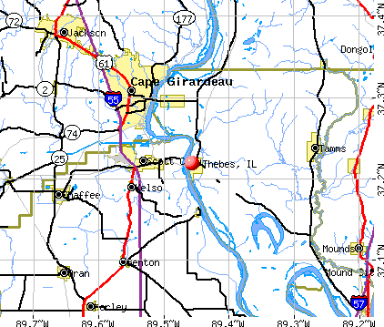 Thebes, IL map