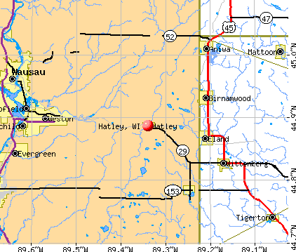 Hatley, WI map