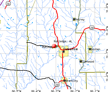 Rutledge, AL map
