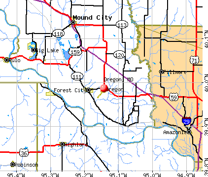 Oregon, MO map
