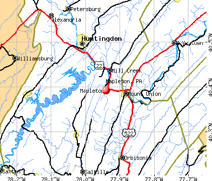 Mapleton, PA map