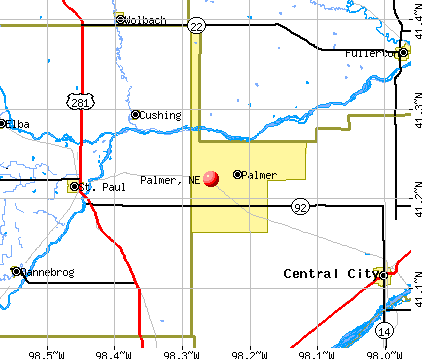Palmer, NE map