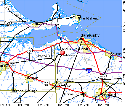Castalia, OH map