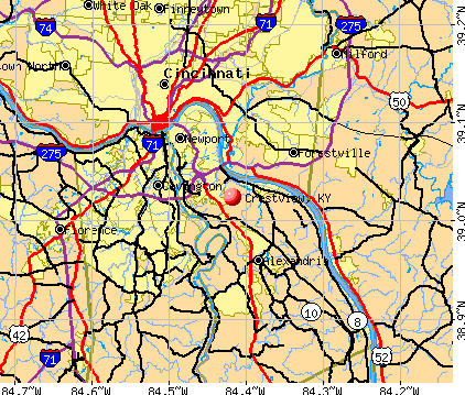 Crestview, KY map