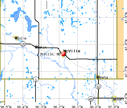 McVille, ND map