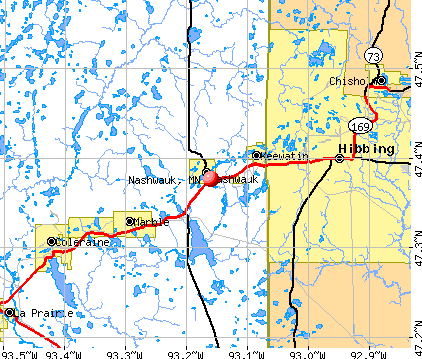 Nashwauk, MN map