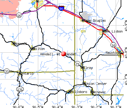 Kendall, WI map