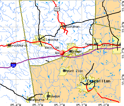 Waco, GA map