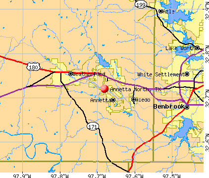 Annetta North, TX map