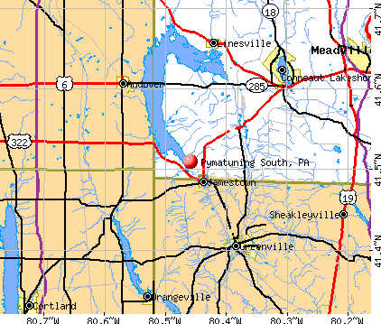 Pymatuning South, PA map