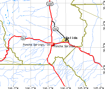 Poncha Springs, CO map