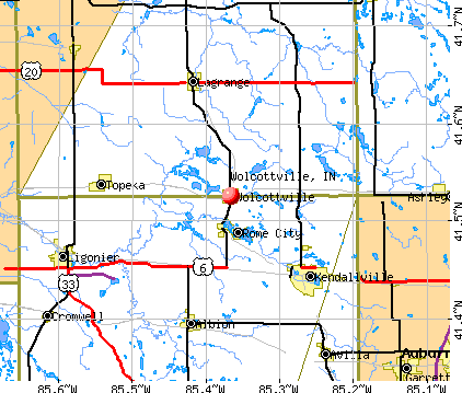 Wolcottville, IN map