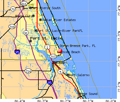 Ocean Breeze Park, FL map