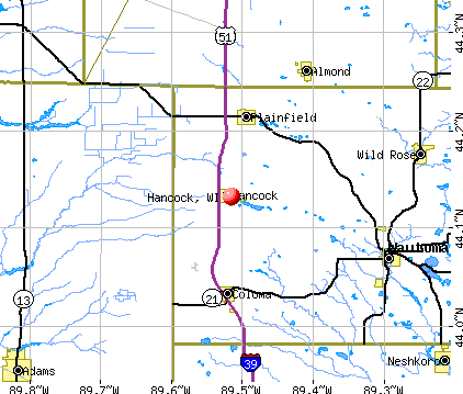 Hancock, WI map