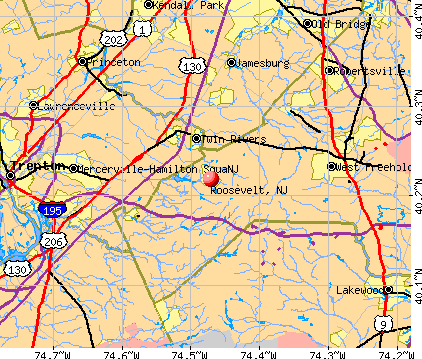 Roosevelt, NJ map