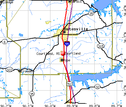 Courtland, MS map