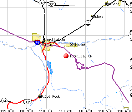Tutuilla, OR map