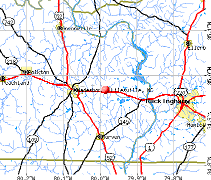 Lilesville, NC map