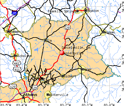Danielsville, GA map