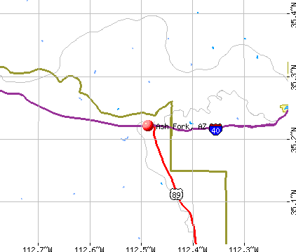 Ash Fork, AZ map