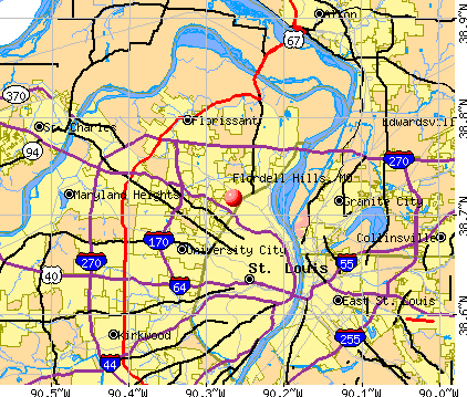 Flordell Hills, MO map