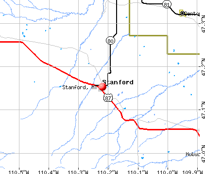 Stanford, MT map
