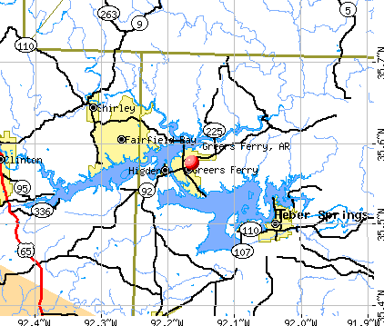 Greers Ferry, AR map