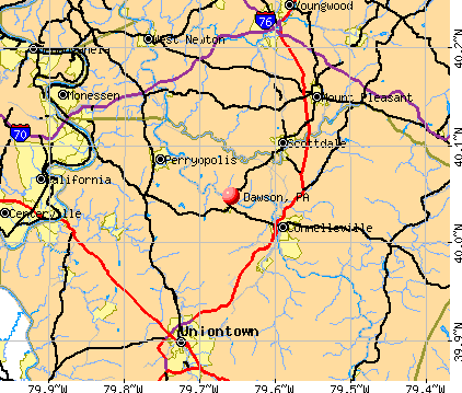 Dawson, PA map