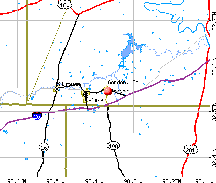 Gordon, TX map