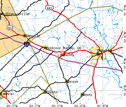 Dudley, GA map