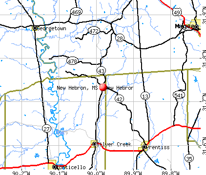New Hebron, MS map