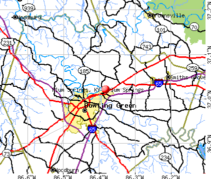 Plum Springs, KY map