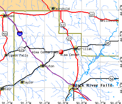 Alma Center, WI map