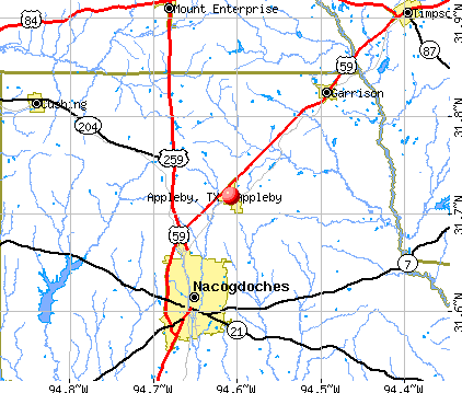 Appleby, TX map