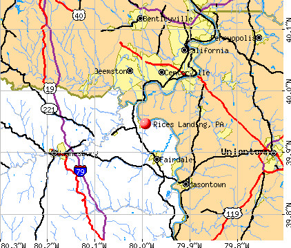 Rices Landing, PA map